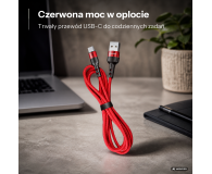 USAMS Kabel pleciony lightning 1m 2A Fast Charging czerwony - 1569039 - zdjęcie 2